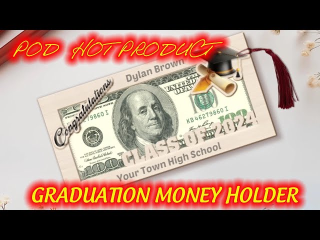 POD Graduation Money Card Holder using free software! Hot Product. #printondemand #graduation