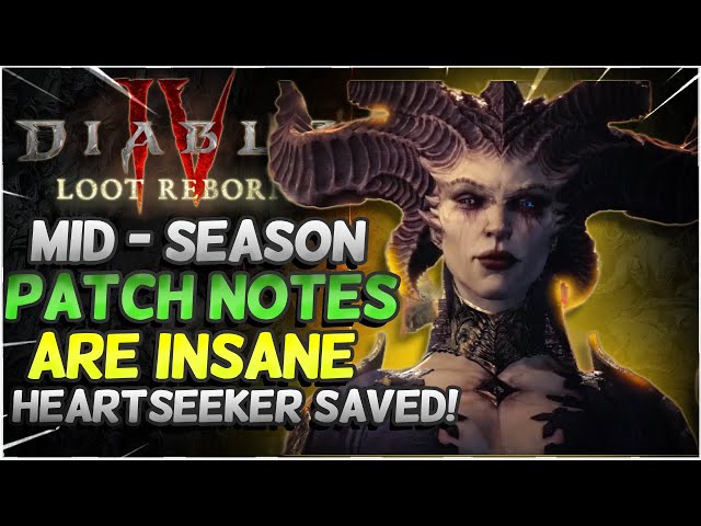 HUGE MID   SEASON PATCH NOTES ! Season of the Barbarian Diablo 4 Season 4!