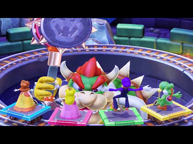 Mario Party 10 Bowser Party Chaos Castle - Daisy vs Peach vs Waluigi vs Yoshi