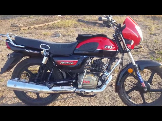 TVS Radeon bs6 110cc vehicle showing this video RED COLOR