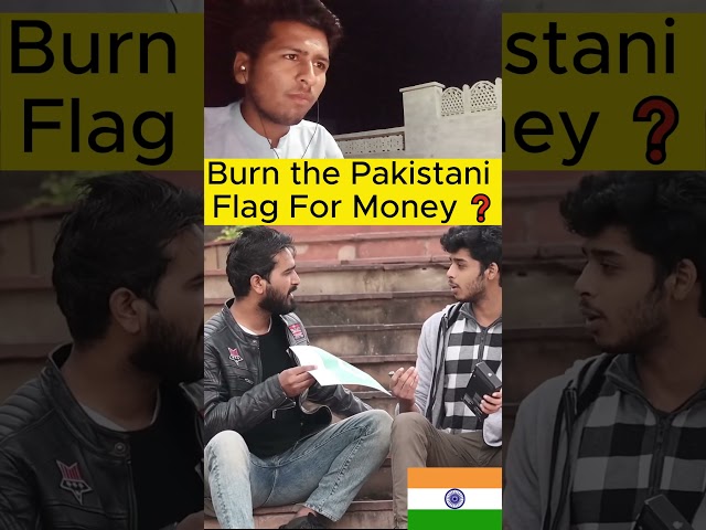 Why Indian Not Burn The Pakistani Flag❓ Indian Public Reaction #shorts #india