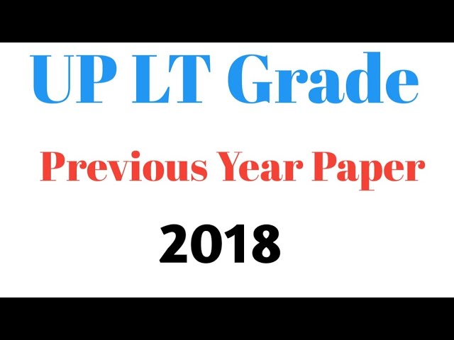 UP LT Grade Previous Year Paper |2018|