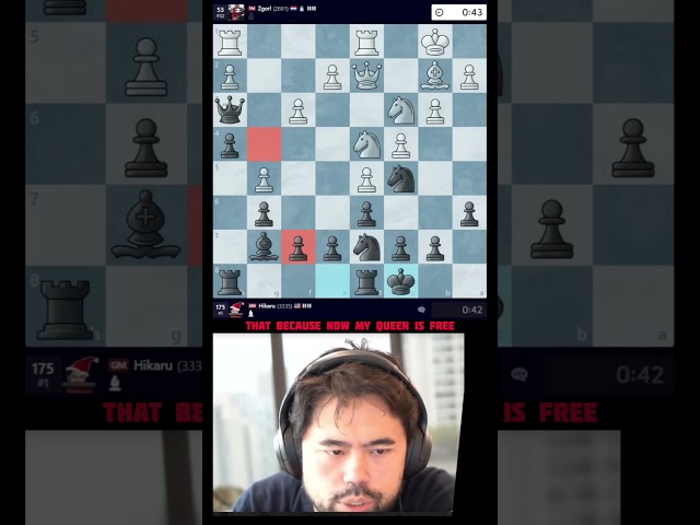 Can Hikaru's Queen join a game.. #chess #viral #chessminature