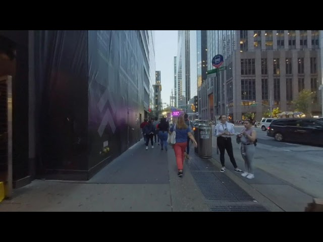 3D VR 180, New York City,  Manhattan, 6th Ave, 47th to 46th, left side walking tour