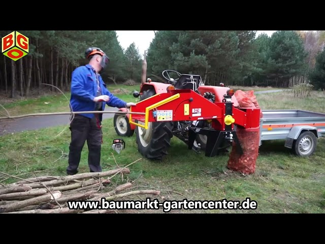 🔥 Brennholzhacker für Stämme über Traktor Trecker Schlepper über Zapfwelle im Einsatz/Aktion/Test 🔥