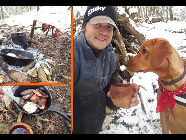 FRICTION FIRE BREAKFAST - IN THE SNOW WITH MY DOG!