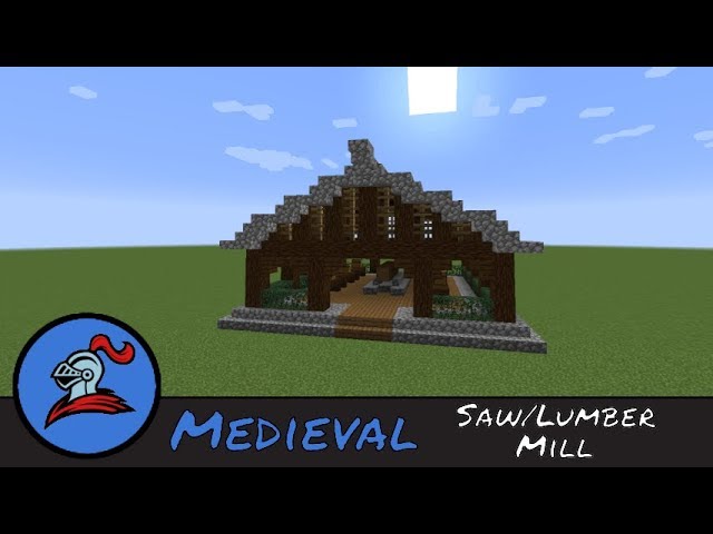 Minecraft Building Tutorial : How to build Medieval Saw/Lumber Mill