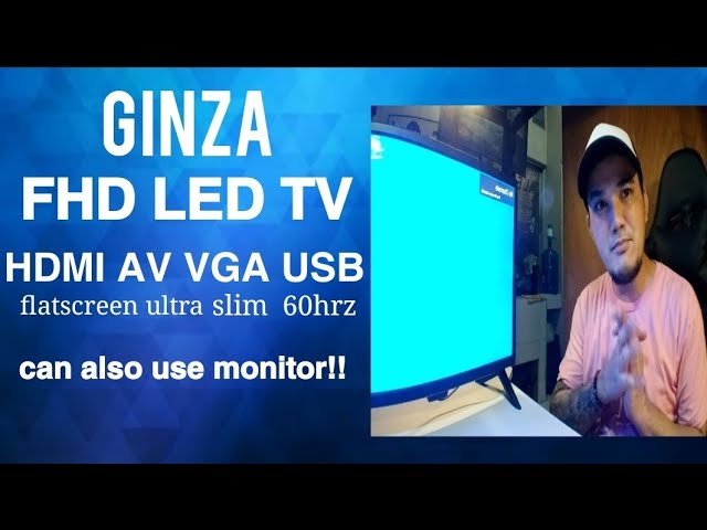 GINZA FHD LED TV flatscreen ultra slim  HDMI AV VGA USB headphones 60HRZ and can use MONITOR TV