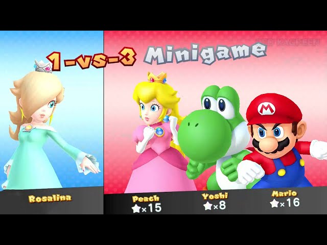 Mario Party 10 Minigames - Airship Central - Rosalina vs Peach vs Luigi vs Mario (Very Hard)