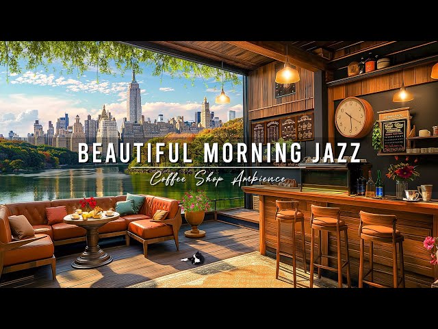 Beautiful Morning at New York Coffee Shop Ambience with Smooth Piano Jazz Music for Relax,Study,Work