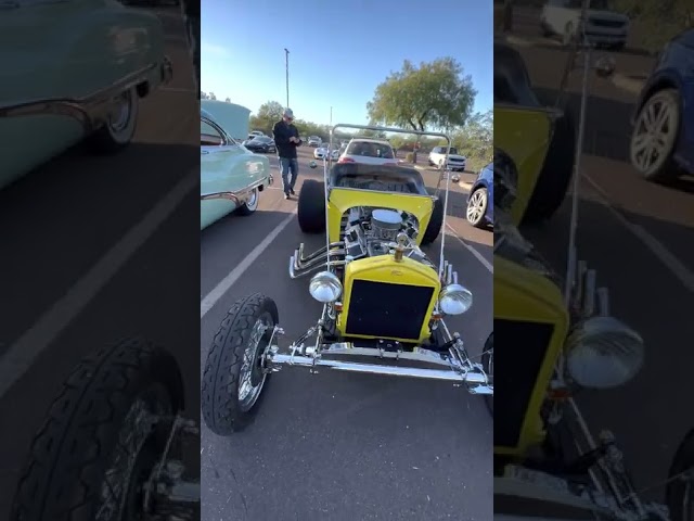 Hot Yellow Hot Rod Coupe With Big Engine - Tucson Car Show 2022 #shorts