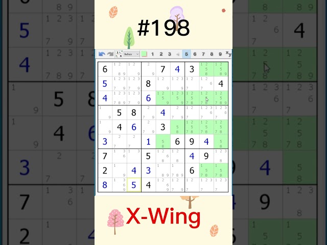 Sudoku Practice 198(X-Wing) #sudoku