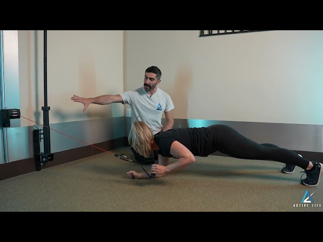 Plank with Cable Row