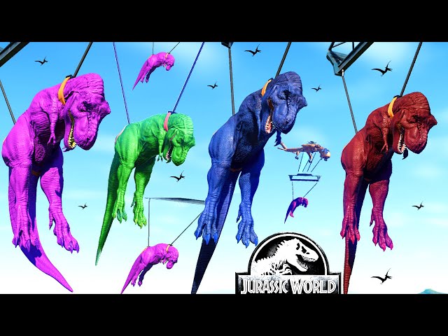 NEW ! T-Rex Color Pack vs Stegoceratops, Stegosaurus Dinosaurs Fighting in Jurassic World Evolution