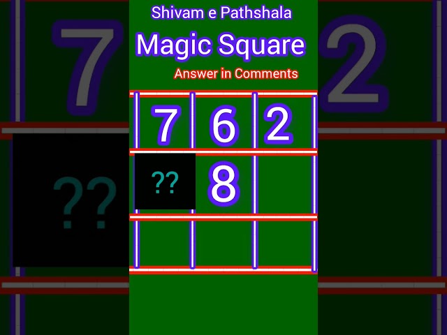 Magic Square 3 X 3 | Find The Missing Number - Hard Math Puzzle || Maths Puzzle || #shorts #viral