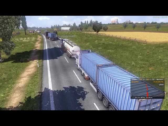 Euro Truck Simulator 2 Multiplayer convoy 60+ players Part 1