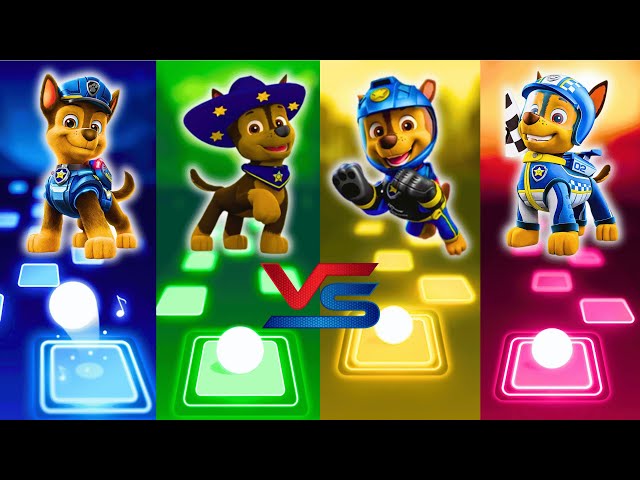 Paw Patrol | Chase Police Pup VS Chase Sheriff Pup VS Chase Space Pup VS Chase Racer Pup | Tiles Hop