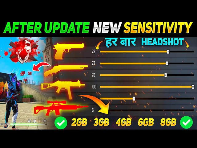 After Update New Sensitivity Settings | Free Fire Max Auto HeadShot Sensitivity | Garena Free Fire