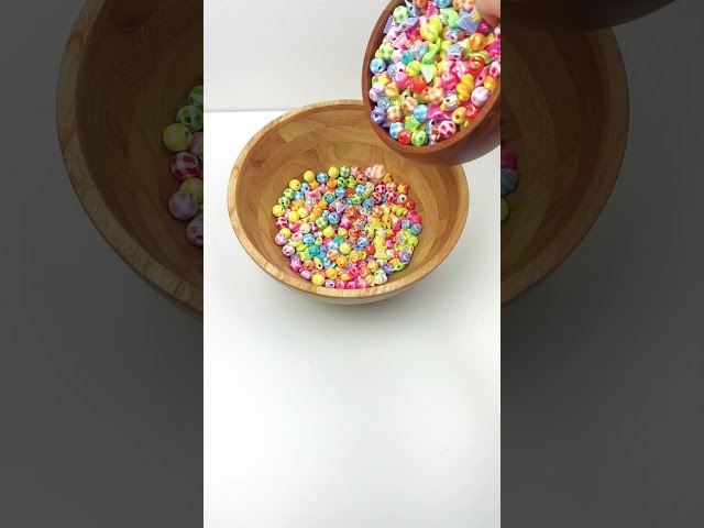 Satisfying rainbow beads falling down ASMR! #satisfying #coloring #beads #falling