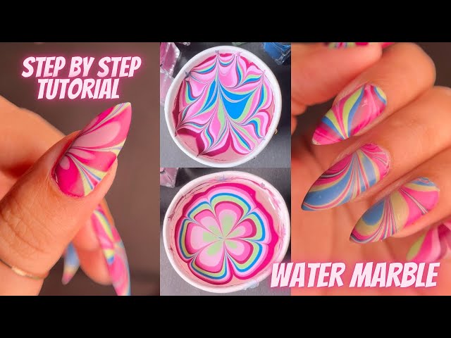 How to do Water Marble nail art at home 🏡 | Easy step by step tutorial for Water Marble NailArt💅 |