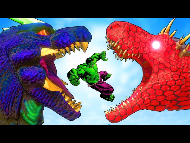 Evolved Godzilla help Kong Mothra vs One Spiderman T-Rex - FUNNY CARTOON DINOSAUR ARBS