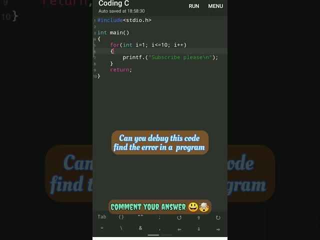 debug this code and comment 🙄 #coding #shortsfeed #shorts #debugging #cprogramming