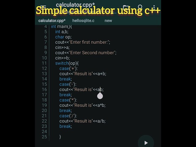 how to create a simple calculator using c++ #programminglanguage