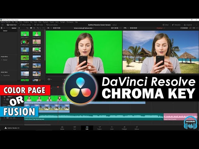 DaVinci Resolve - Green Screen/Chroma Key (Two Methods COLOR & FUSION)