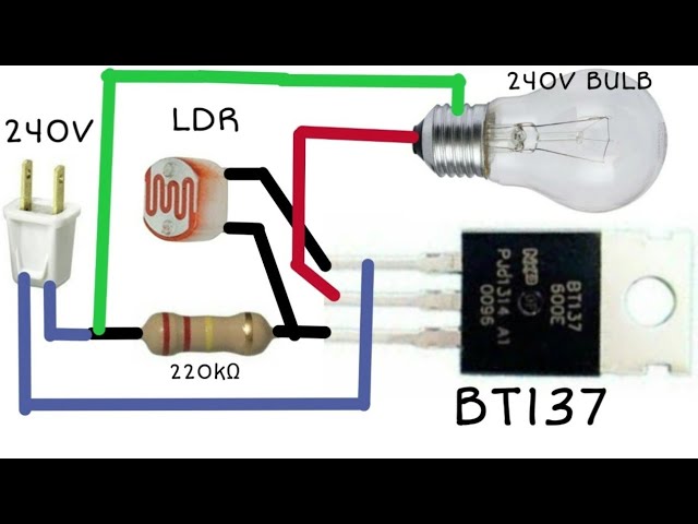 Automatic Night Light Circuit ( BT137 , LDR , 220k ) Full Video on My Channel  #shorts #electricidea