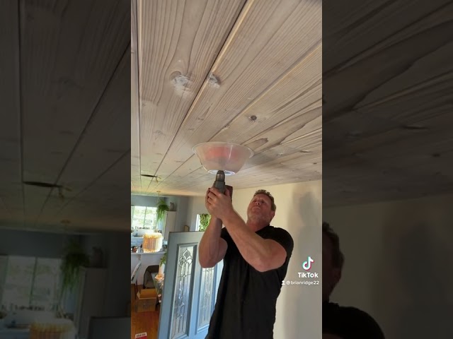 LED Lights in Wood Ceiling