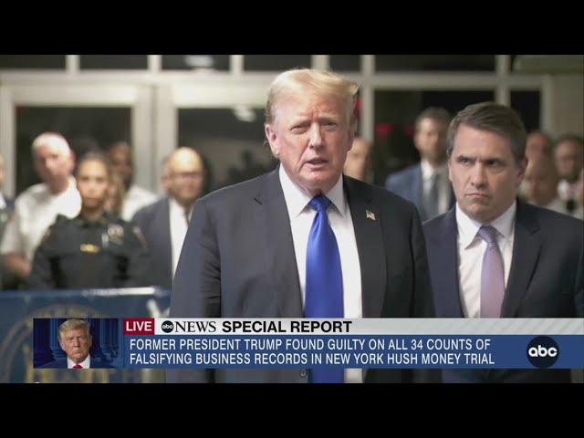 Former President Trump speaks out after being convicted of felony crimes