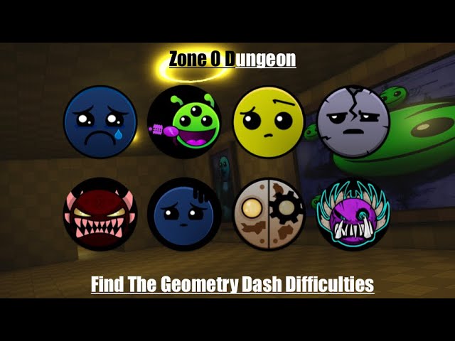 🟨ZONE 0 DUNGEON - Find The Geometry Dash Difficulties Roblox🟨