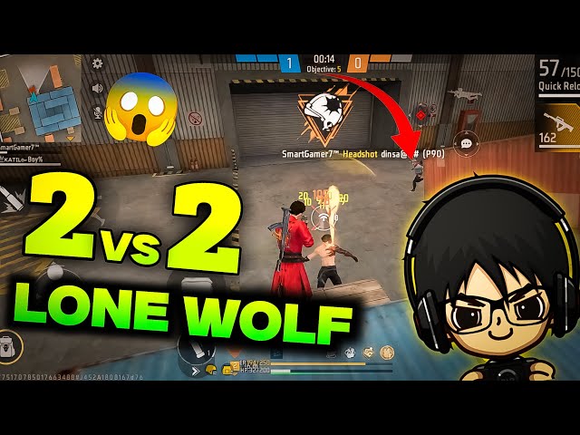 2 VS 2 LONE WOLF GAMEPLAY IN FREE FIRE MAX ||