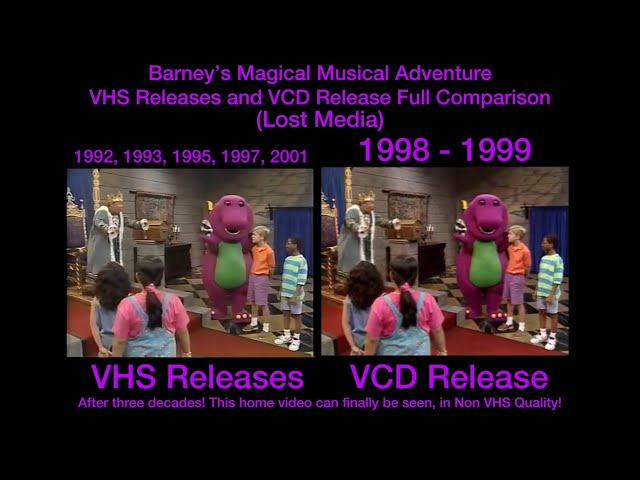 Barney’s Magical Musical Adventure VHS Releases and VCD Release Full Comparison (Lost Media)