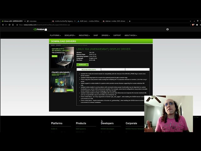 Nvidia 340 drivers in 2022?
