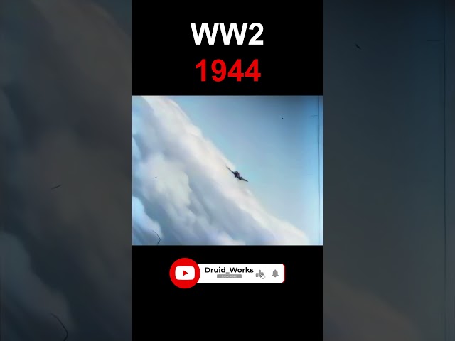 WW2, 1944: P-51 Mustang Catches The Drop Tank of a Bf 109 | AI Enhanced, Colorized, 60fps, 4k