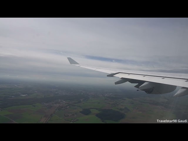 🇩🇪 Lufthansa A340-600 LH452 taking-off from Munich Airport and inflight service information