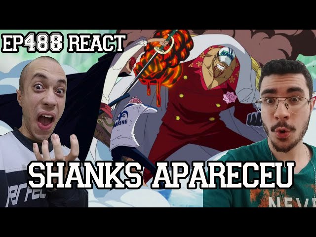 SHANKS APARECEU NA GUERRA - One Piece Episódio 488 REACT