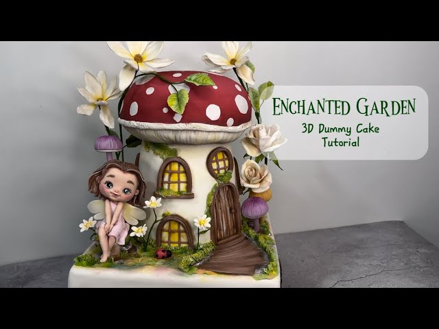 Enchanted Garden 3D Dummy Cake Fondant Tutorial / Sculpted 3D Fondant Cake