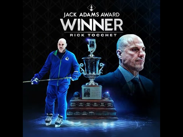 Rick Tocchet has been named this year's winner of the Jack Adams Award, becoming the third Canucks