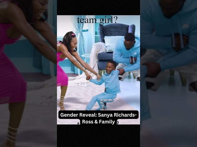 Sanya Richards-Ross FUN Family Gender Reveal. Team Boy Or Girl? 🍼 #shorts #sanyarichardsross