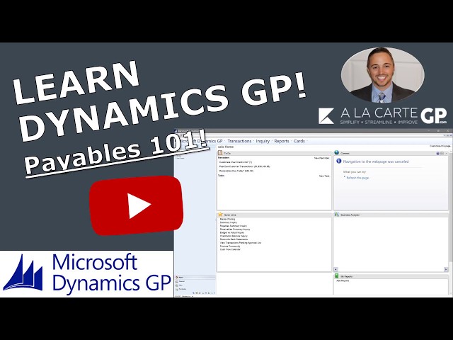 Microsoft Dynamics GP - Payables 101 (START USING PAYABLES IN GP TODAY!)