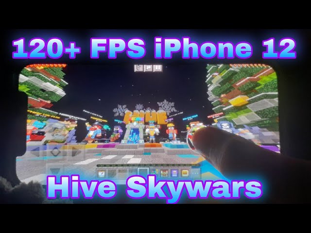 Minecraft Hive Skywars On an iPhone 12+ (INSANE FPS)...