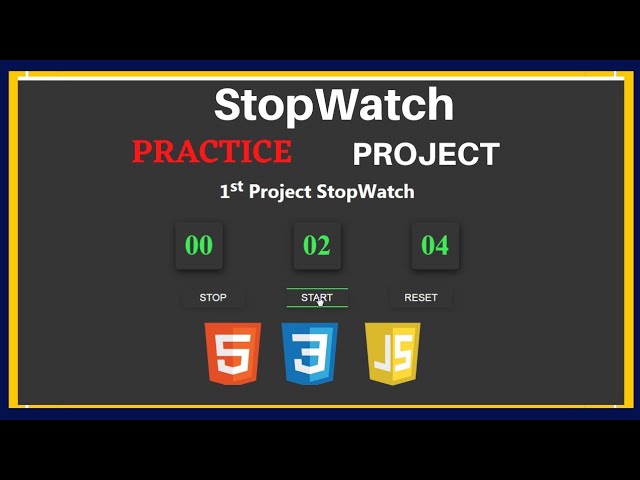 HTML CSS JavaScript Project For Beginners: Build a Stop Watch using html css & JS