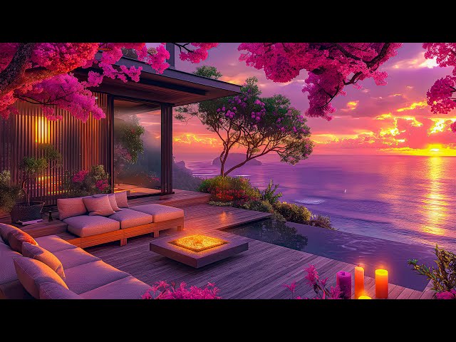 Mellow Jazz Music On The Beach Balcony - Soothing Jazz Melodies And Ocean Waves For Relaxation