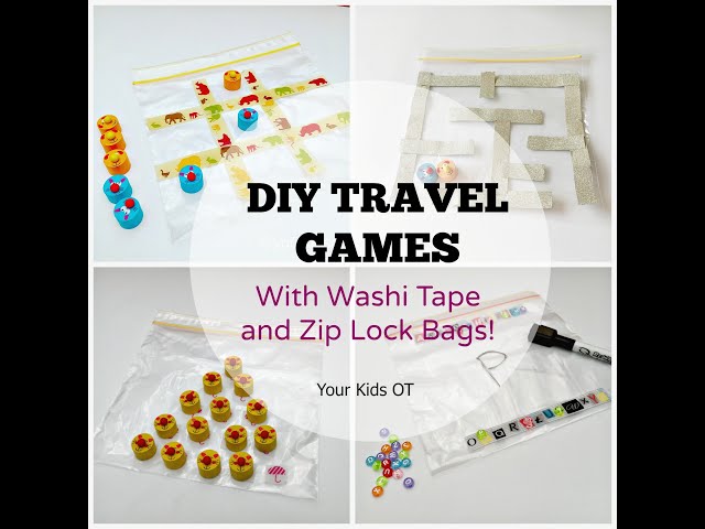 DIY Travel Games With Washi Tape and Zip Lock Bags