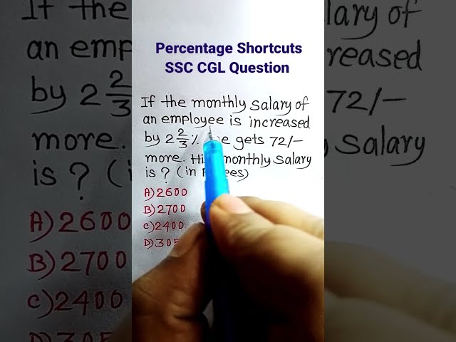 Percentage| Percentage Shortcuts Tricks| Percentage Maths | Percentage for SSC CGL GD| #shorts