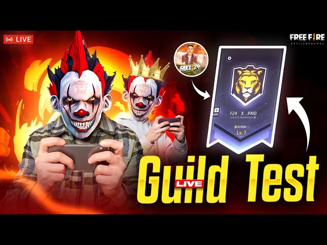 GUILD TEST LIVE 💪 MOST UNDERRATED GUILD | LIVE REACTION ON YOUR GAMEPLAY 🔥 FREE FIRE #nonstopgaming
