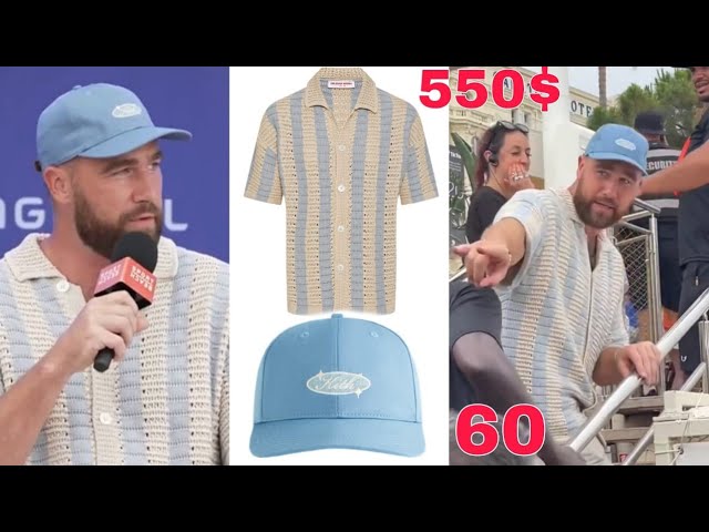 Travis Kelce's Cannes Style: $550 Orlebar Brown Shirt & $60 Kith Cap!