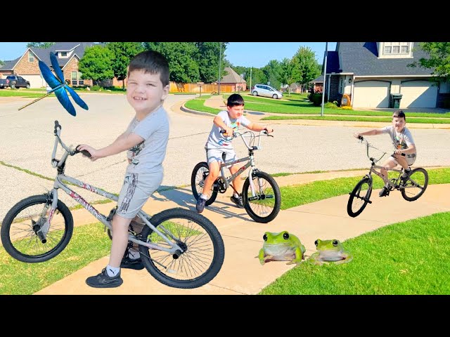 BIKE RIDING ADVENTURE with CALEB and MOM! Bikes, Kids Bug Hunt & Surprise Toys Opening